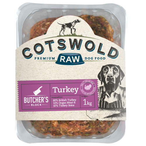 Cotswold raw butchers block turkey 1kg